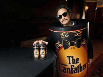 The Canfather holding cans